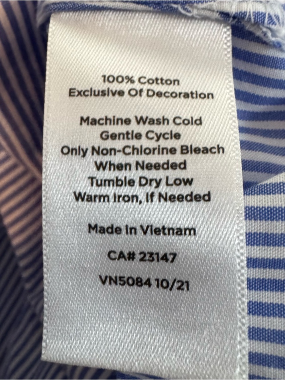 Talbots Blue White Stripe Tie Detail Poplin Tunic Top Blouse. Size 1X - Picture 7 of 9